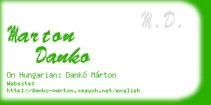 marton danko business card