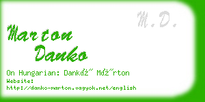 marton danko business card